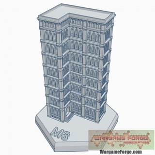 gothic building 51 hex map scale hmsg051 wargame forge Store terrain battletech 3d print model - Mito3D