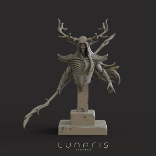 firevorn lunaris figure fan arte busti fallimento elfo fantasia foresta lancia guerriero legna Magia personale Woodelf corna 3d print model - Mito3D