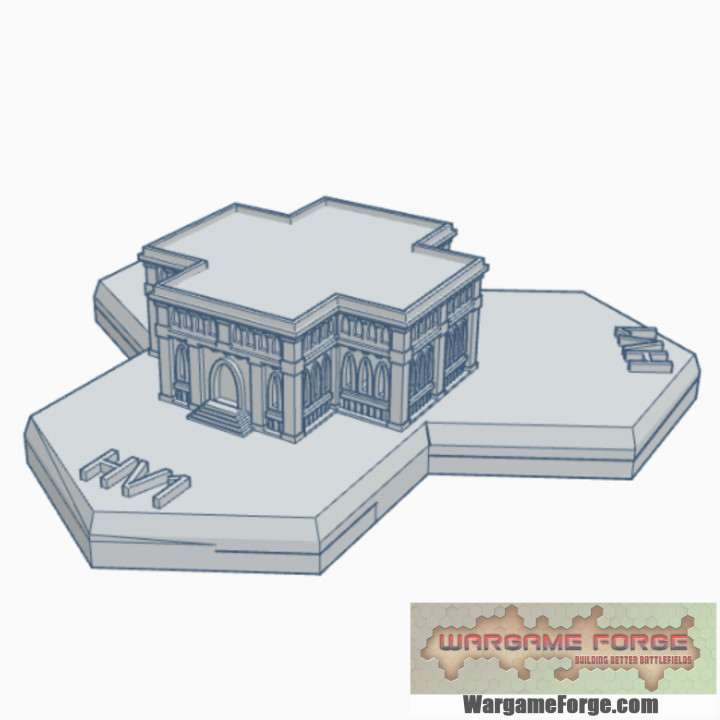 gothic building 52 hex map scale hmsg052 wargame forge Store terrain battletech 3D print model - Mito3D