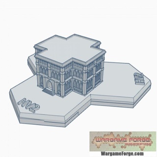 gothic building 53 hex map scale hmsg053 wargame forge Store terrain battletech 3d print model - Mito3D