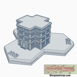 gothic building 54 hex map scale hmsg054 wargame forge Store terrain battletech 3d print model - Mito3D