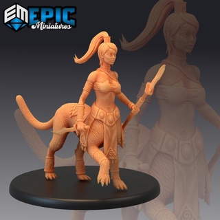 lamia quadruped spear warrior female dagger fighter epic-miniatures Store fantasy medieval monster rpg warhammer sla enemy tabletop dungeon dnd pathfinder npc pre-supported supported pre 3d print model - Mito3D