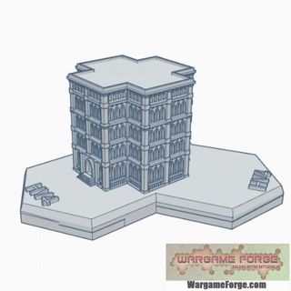 gothic building 55 hex map scale hmsg055 wargame forge Store terrain battletech 3d print model - Mito3D