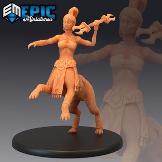 lamia quadruped attacking spear warrior female fighter epic-miniatures Store fantasy medieval monster rpg warhammer sla enemy tabletop dungeon dnd pathfinder npc pre-supported supported pre 3d print model - Mito3D