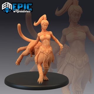 lamia quadruped running dagger warrior female fighter epic-miniatures Store fantasy medieval monster rpg warhammer sla enemy tabletop dungeon dnd pathfinder npc pre-supported supported pre 3d print model - Mito3D