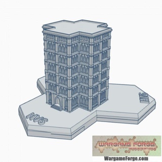 gothic building 57 hex map scale hmsg057 wargame forge Store terrain battletech 3d print model - Mito3D