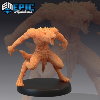 jackalwere roaring jackal hybrid egyptian encounter epic-miniatures Store fantasy medieval monster rpg warhammer sla enemy tabletop dungeon dnd pathfinder npc pre-supported supported pre 3d print model - Mito3D