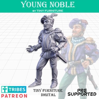 young noble tiny furniture Tabletop Characters & Creatures Fantasy Universe miniatures roleplaying tabletop d&d 28mm dnd 3d print model - Mito3D