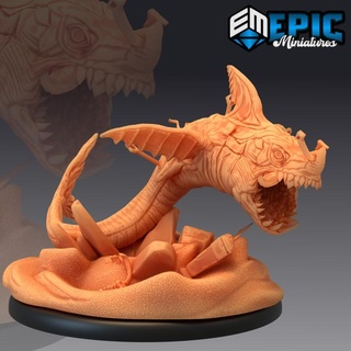 sand shark dune swimmer desert encounter epic-miniatures Store creature egyptian fantasy medieval monster rpg warhammer sla enemy tabletop dungeon dnd pathfinder npc pre-supported supported pre 3d print model - Mito3D