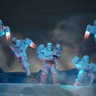 fábrica Guardia jetpack soldados martillo mesa caracteres criaturas Sci Fi universo Ejército humano imperial militar defensor guardias humanidad raza humana 3d print model - Mito3D