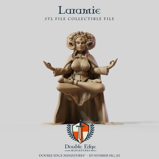 laramie mg 02 double edge miniatures Tabletop Characters & Creatures Fantasy Universe battle fantasy game warhammer wood magic witch boardgame tabletop magical lort 3d print model - Mito3D