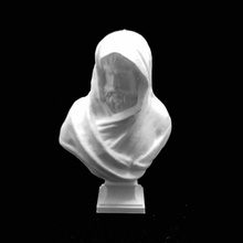 bust parc del laberint d'horta barcelona scan man winter marble cloak 3d print model - Mito3D
