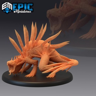spiky lizard angry dune serpent snake creature desert encounter epic-miniatures Store egyptian fantasy medieval monster rpg warhammer sla enemy tabletop dungeon dnd pathfinder npc pre-supported supported pre 3d print model - Mito3D