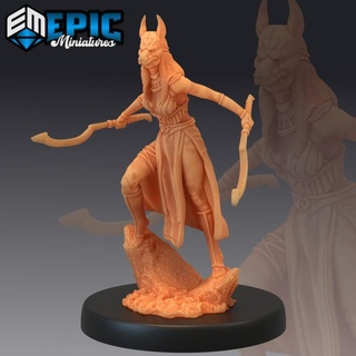 priestess anubis mask pharaohs servant death shaman egyptian encounter epic-miniatures Store fantasy medieval monster rpg warhammer priest sla enemy tabletop dungeon dnd pathfinder npc pre-supported supported pre 3d print model - Mito3D