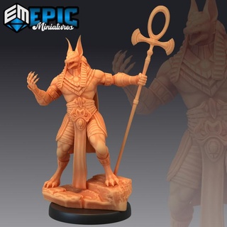 anubis avatar challenging god death egyptian deity epic-miniatures Store fantasy medieval monster rpg warhammer sla enemy pharaoh tabletop dungeon dnd pathfinder npc monarch pre-supported supported pre 3d print model - Mito3D