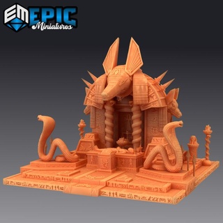anubis shrine death temple egyptian building epic-miniatures Store fantasy house medieval monster rpg warhammer sla enemy pharaoh tabletop dungeon encounter dnd pathfinder npc pre-supported supported pre 3d print model - Mito3D