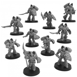 perfect sons assault team - presupported thatevilone Tabletop Characters & Creatures Sci-Fi Universe armour chain children horus jet space sword power infantry pack marine jump 28mm emperors heretic heresy swordsmen 3d print model - Mito3D
