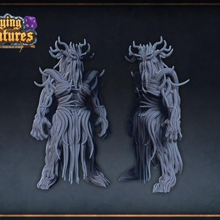 ent knight roleplaying & miniatures Tabletop Characters Creatures Fantasy Universe wood miniature noble tabletop cape dnd humanoid presupported 3d print model - Mito3D