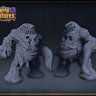 magma golem roleplaying & miniatures Tabletop Characters Creatures Fantasy Universe fire tabletop volcano elemental dnd presupported 3d print model - Mito3D
