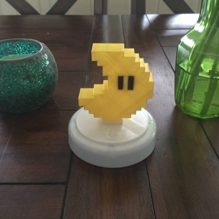 super mario 16 bit Mond Nacht Licht Garten nintendo led supermario nachtlicht yoshi nitelite princesspeach supermariorun 3D print model - Mito3D