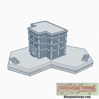 Gotico edificio 62 esadecimale carta geografica scala hmsg062 gioco guerra fucina negozio terreno battletech 3d print model - Mito3D