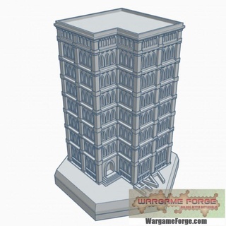 Gotico edificio 74 esadecimale carta geografica scala hmsg074 gioco guerra fucina negozio terreno battletech 3d print model - Mito3D