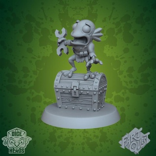 fart quest tick tock miniature pre-supported included dice heads Tabletop Characters & Creatures Fantasy Universe 3d print model - Mito3D