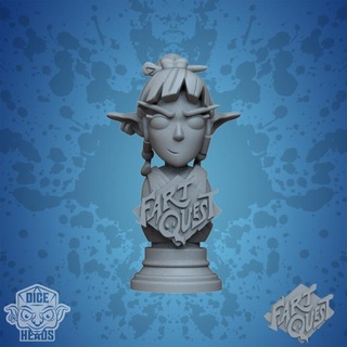 fart quest pan bust pre-supported included dice heads Tabletop Characters & Creatures Fantasy Universe Fan Art Busts 3d print model - Mito3D