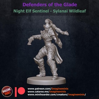 defenders glade - night elf sentinel sylanai wildleaf imagine minis Tabletop Characters & Creatures Fantasy Universe Store female fighter rpg warrior miniature wow gladiator tabletop dnd pathfinder 32mm ttrpg 5e warcraf 3d print model - Mito3D