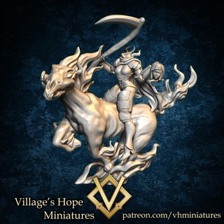 dullahan nightmare horse monster girl village's hope miniatures Tabletop Characters & Creatures Fantasy Universe Store demon rpg undead miniature minis dnd ttrpg monstergirl trpg 3d print model - Mito3D