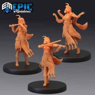 fiona bard set musician village npc human character epic-miniatures fantasy medieval monster rpg warhammer sla enemy tabletop dungeon dnd pathfinder pre-supported supported pre 3d print model - Mito3D