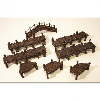 catwalks fabio Tabletop 3D Printable Terrain Fantasy fantasy sea wood village lake footbridges 3d print model - Mito3D