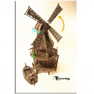 Windmühle fabio Tischplatte 3D druckbar Terrain Fantasie Dorf 28mm 3d print model - Mito3D