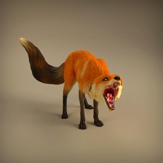 red fox animal den miniatures Toys & Games Animal Creature Figures beast creature cute dog fantasy figure nature realistic sculpture statue toy companion miniature wildlife predator angry collectible dnd furry woodland presupported supported redfox 3d print model - Mito3D