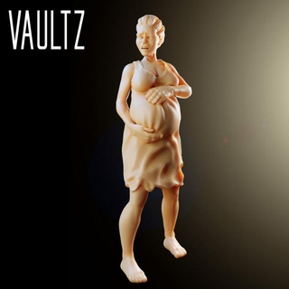 grávida sobrevivente Vaultz miniaturas tampo mesa personagens criaturas loja mulher zumbi miniatura diorama apocalipse zumbicida 3d print model - Mito3D