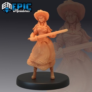 lady roseheart legendary sword woman female musketeer epic-miniatures fantasy legend medieval monster rose rpg warhammer warrior sla enemy tabletop dungeon dnd pathfinder npc pre-supported supported pre ruthless temptress 3d print model - Mito3D