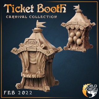 carnival ticket booth world forge miniatures Tabletop 3D Printable Terrain building fantasy party terrain dnd celebration scenery scatter tickets admission 3d print model - Mito3D