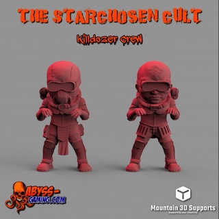 starchosen cult - killdozer crew abyss gaming co Tabletop Characters & Creatures Sci-Fi Universe 40k wargames warhammer tabletop 28mm genestealer gsc 3d print model - Mito3D