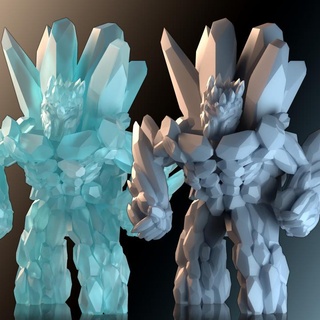 ice golem elemental miniature evolution Tabletop Characters & Creatures Fantasy Universe creature dragons dungeons monster stone rock d&d 3d print model - Mito3D