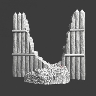 destroyed wall section - medieval russian fortress northern crusades miniatures Tabletop Characters & Creatures Historical Universe 3D Printable Terrain Store printable battle model modular terrain wargaming miniature castle tabletop hole siege 28mm scenery colapsed 3d print model - Mito3D