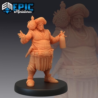 drunk cook villager human character epic-miniatures fantasy medieval monster rpg warhammer sla enemy tabletop dungeon dnd pathfinder npc pre-supported supported pre 3d print model - Mito3D