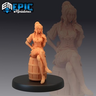 tavern waitress sitting villager female human character epic-miniatures fantasy female human medieval monster rpg warhammer character sla enemy sitting tabletop dungeon villager dnd pathfinder tavern npc pre-supported supported pre waitress  3d print model - Mito3D