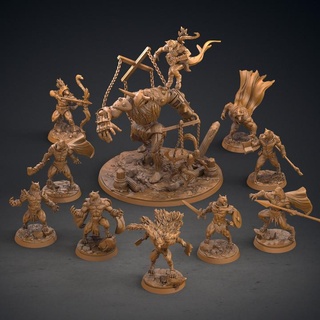 silverfangs guild clay cyanide miniatures Tabletop Characters & Creatures Fantasy Universe wargaming wolf dungeonsanddragons tabletop wargame wolves dnd tabletopgame 3d print model - Mito3D