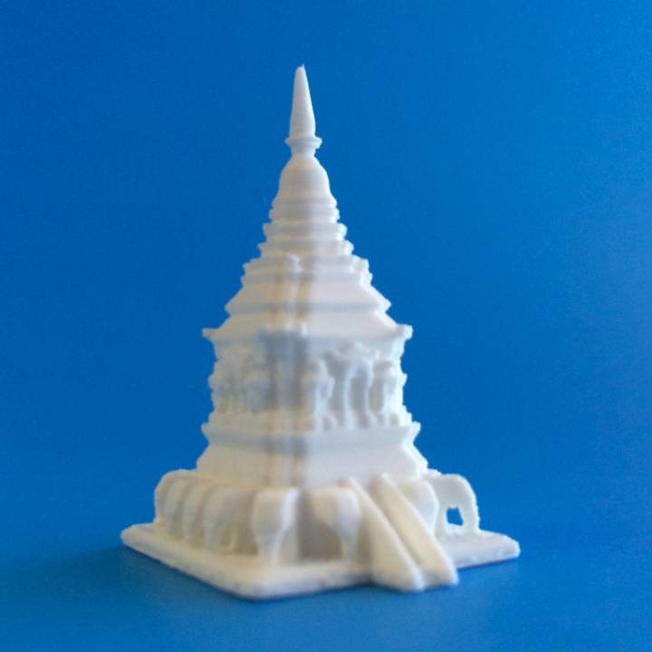 éléphant chedi wat chiang man numérisation temple l'asie thaïlande bouddhiste asiatiques 3D print model - Mito3D