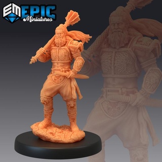 lendário Guerreiro maça viking lutador humano bárbaro epic miniatures fantasia guarda medieval monstro rpg martelo guerra personagem sla masculino inimigo tampo mesa reis masmorra Corsário dnd descobridor npc pre supported apoiado pré 3d print model - Mito3D