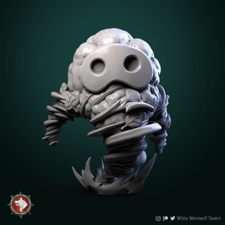 air little elemental 32mm pre-supported white werewolf tavern Store creature cute monster tabletop wargame dnd pathfinder elementals presupported 3d print model - Mito3D