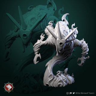 fire elemental 32mm pre-supported white werewolf tavern Store creature monster toy tabletop wargame dnd pathfinder dndmonster dndcreature 3d print model - Mito3D