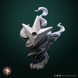 fire little elemental 32mm pre-supported white werewolf tavern Store baby creature cute monster tabletop wargame dnd pathfinder 3d print model - Mito3D