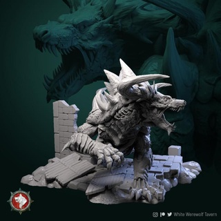 undead tarrasque + heart pre-supported white werewolf tavern Tabletop Characters & Creatures Fantasy Universe Store creature monster rpg tabletop wargame dnd pathfinder ttrpg dndcreature 3d print model - Mito3D