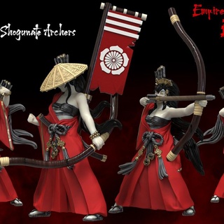 shogunato arcieri eroi infinito Drago epico fantasia Giappone mini modello rpg miniatura gioco tavolo base ruolo shogun orco guerra prigione samurai d guerrieri imperatrice esploratore eroine kitsune ninja ronin ragingheroes sciocchi 3d print model - Mito3D